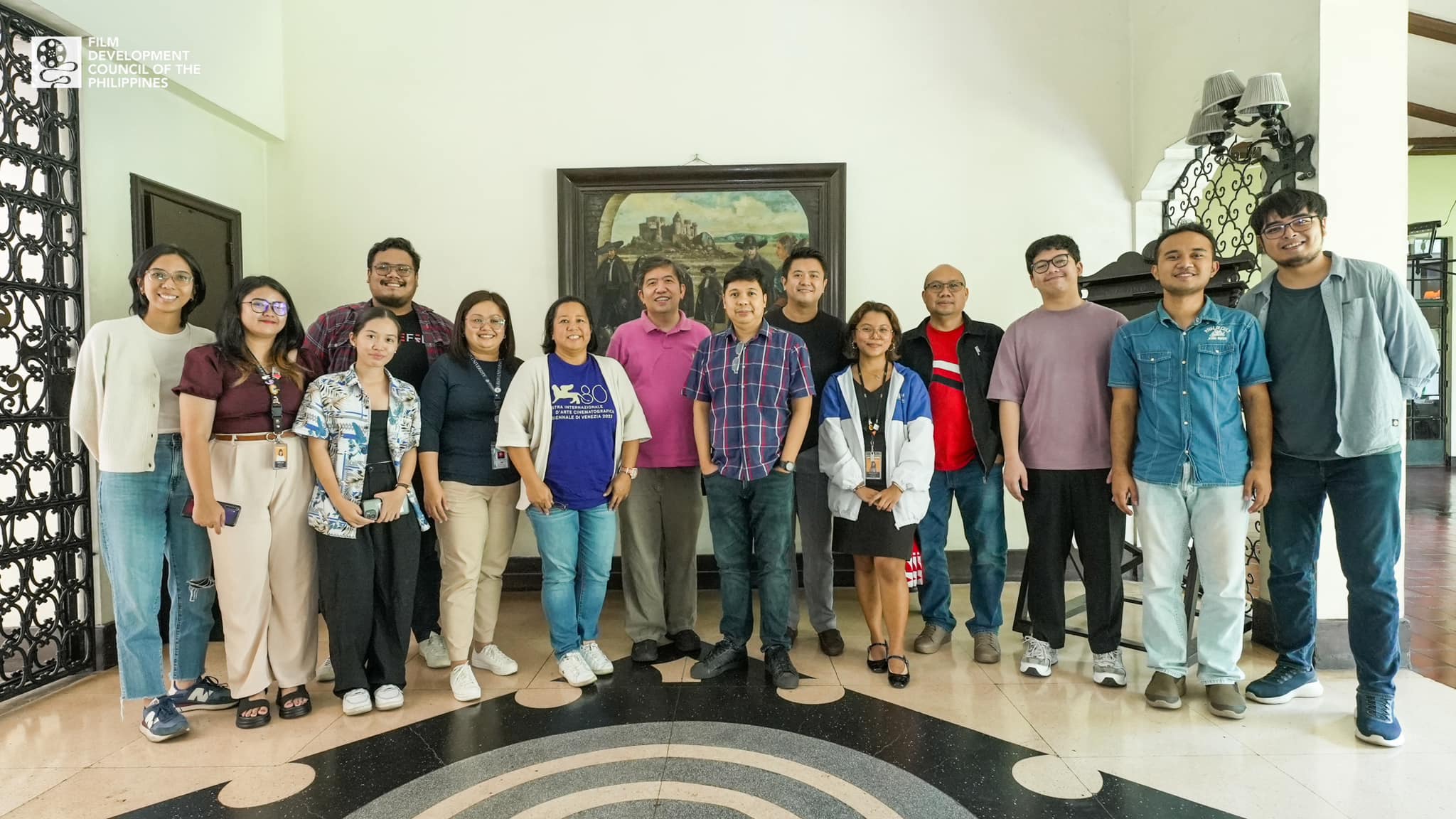 Meeting of the committee members of FilmEC, consisting of Patrick Campos, Alec Berame, Stanley Rovira, Christina Stella Ustaris, Catherine Cequeña, Kareen Gancio, David Corpuz, Hector Calma, and Maricon Montajes.